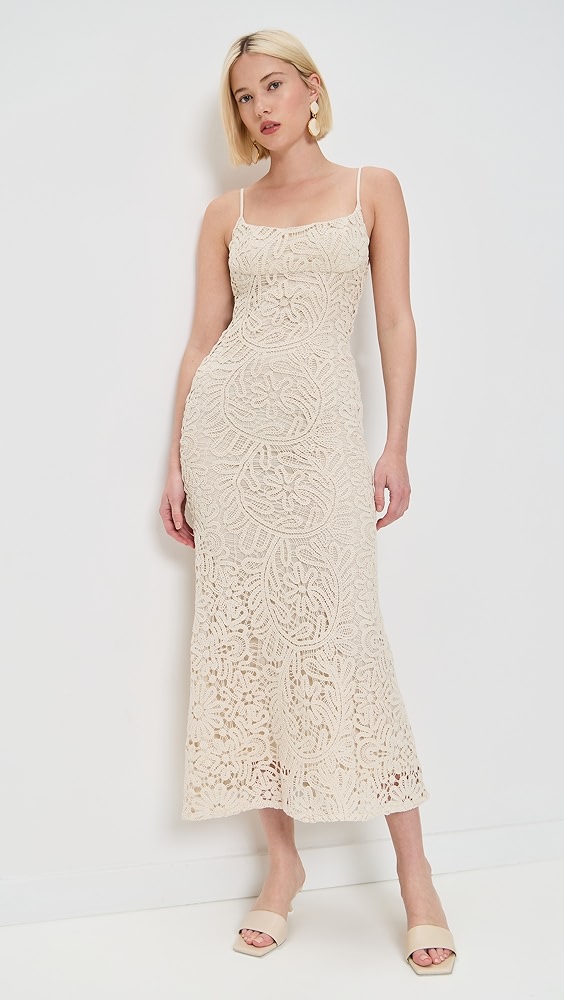 パーティードレス BHLDN Applique Square-Neck Fit & Flare Midi Dress BHLDN Appliqué Square-Neck Fit & Flare Midi Dress | The Summit