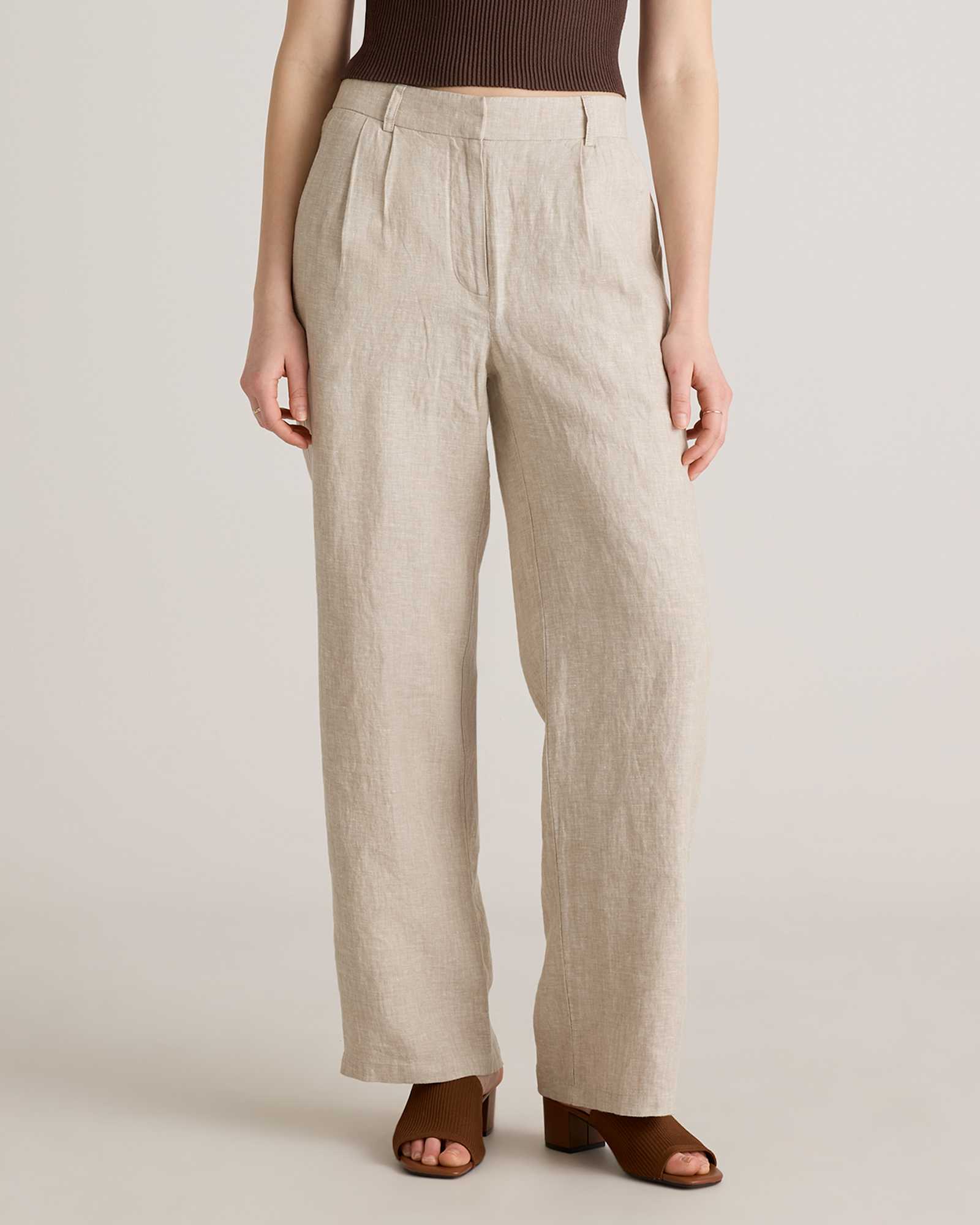 Massimo Dutti | 100% Linen Pleated Suit Trousers