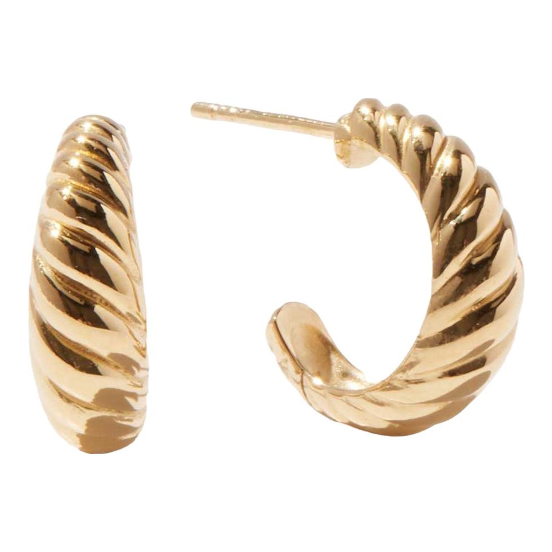 〈MEJURI〉コロンと可愛い Brioche Hoops ブリオッシュ ピアス Brioche Hoop Earrings in 18k Gold Vermeil & Sterling Silver