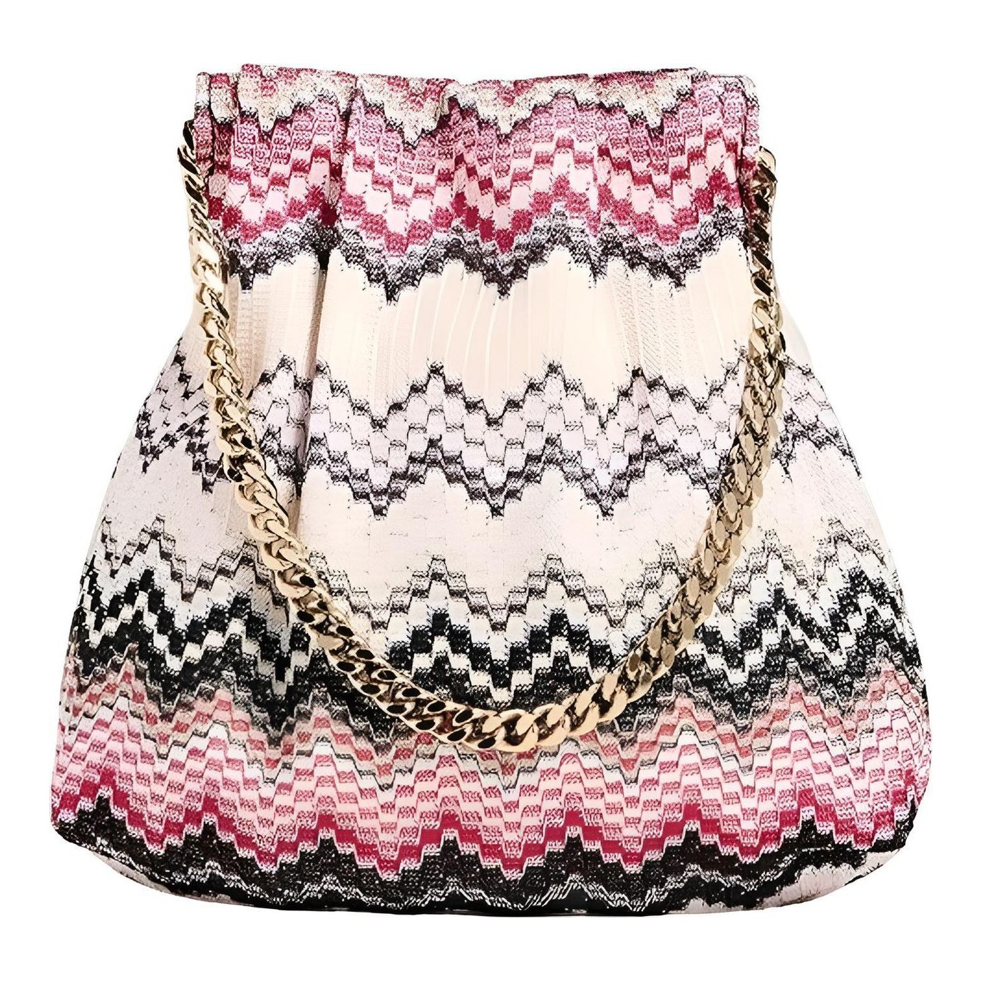 【MISSONI】 Zigzag Medium raffia bucket bag Zigzag Medium raffia bucket bag in neutrals - Missoni