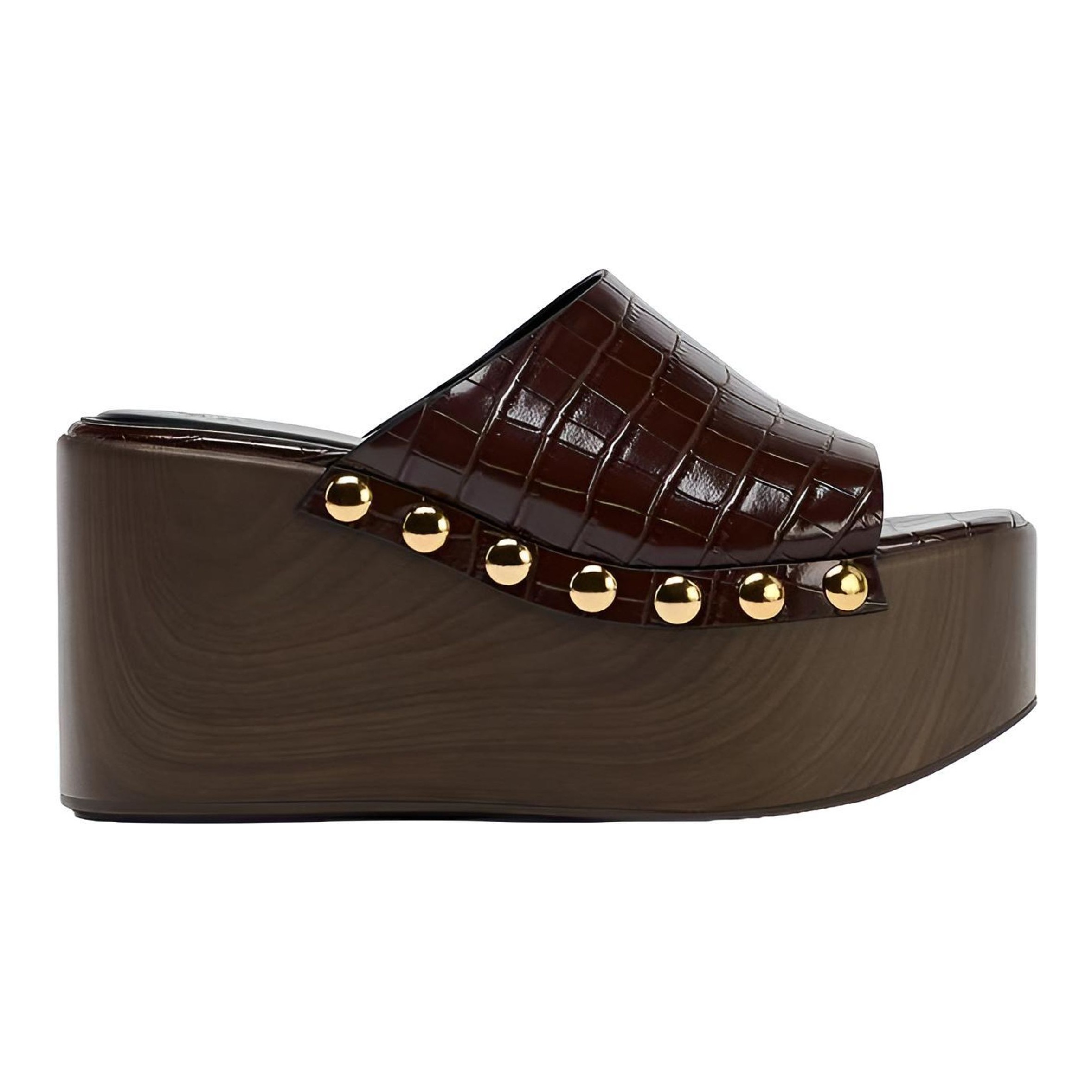 Massimo Dutti | Wooden Wedge Mule Sandals