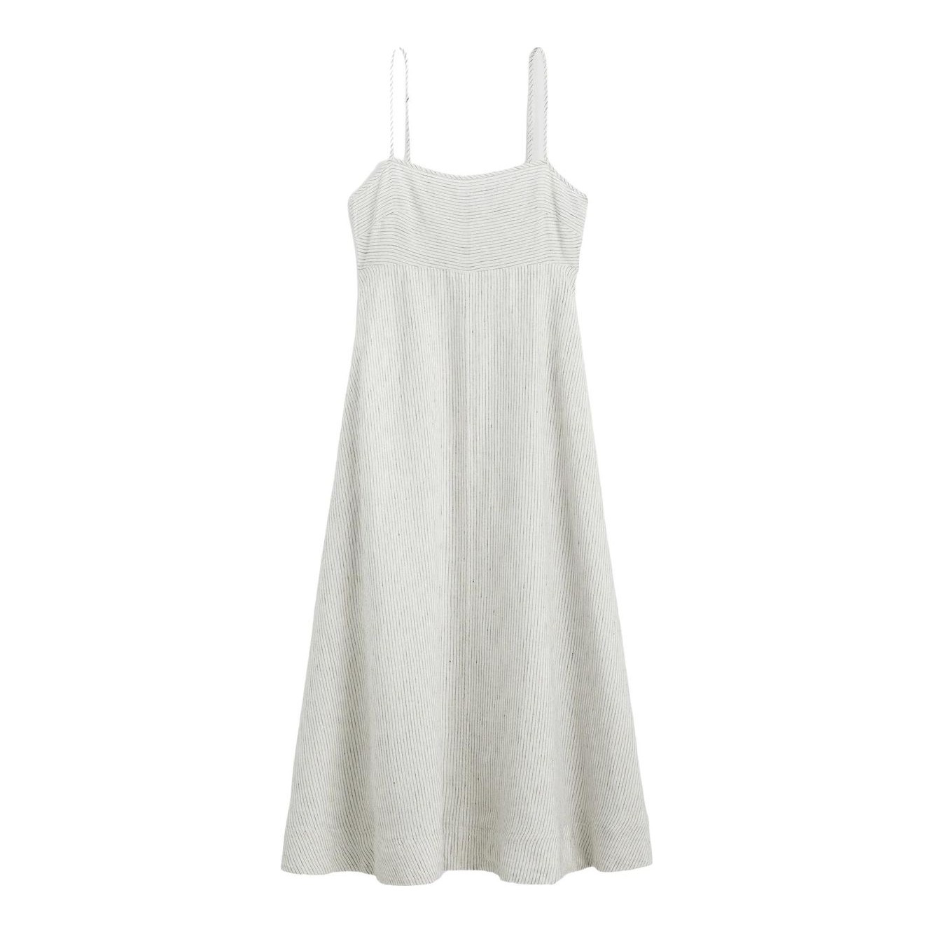 Massimo Dutti | 100% Linen Round Neck Midi Dress