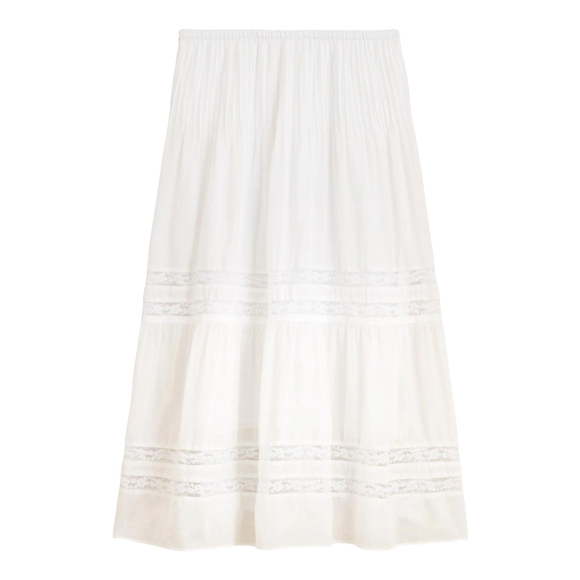 Massimo Dutti | Contrast Lace-Trimmed Skirt