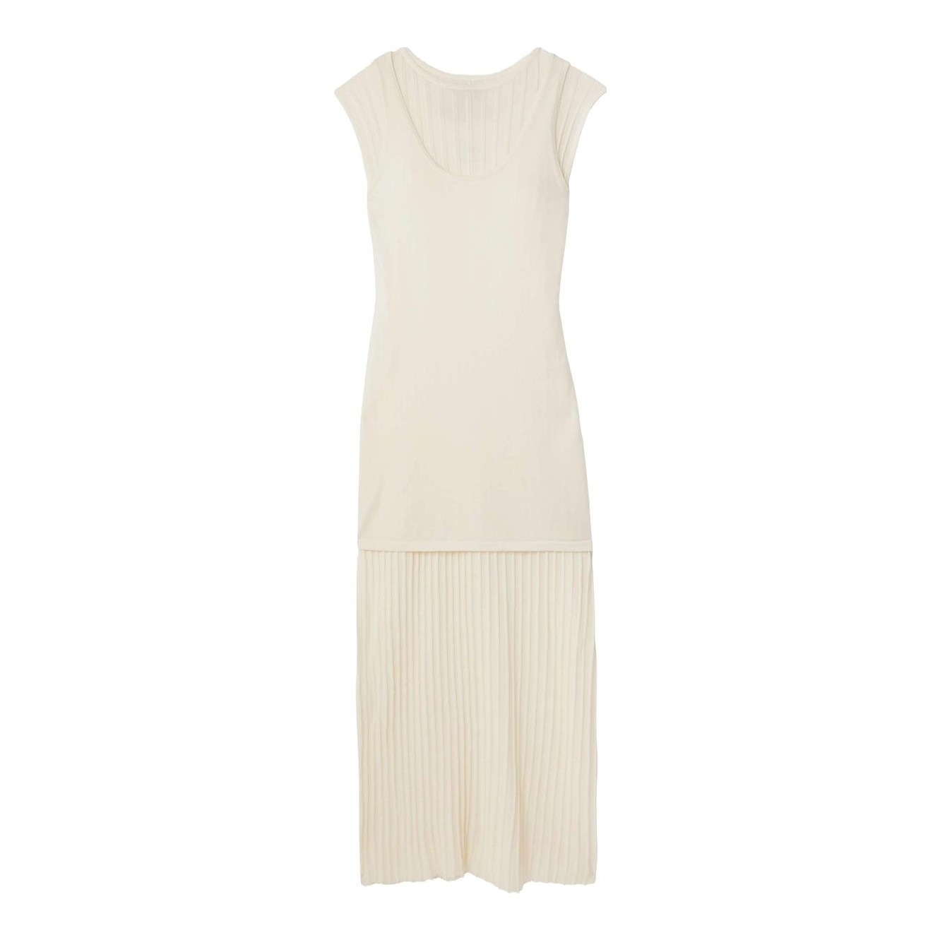 Massimo Dutti | Long Contrast Pleated Dress