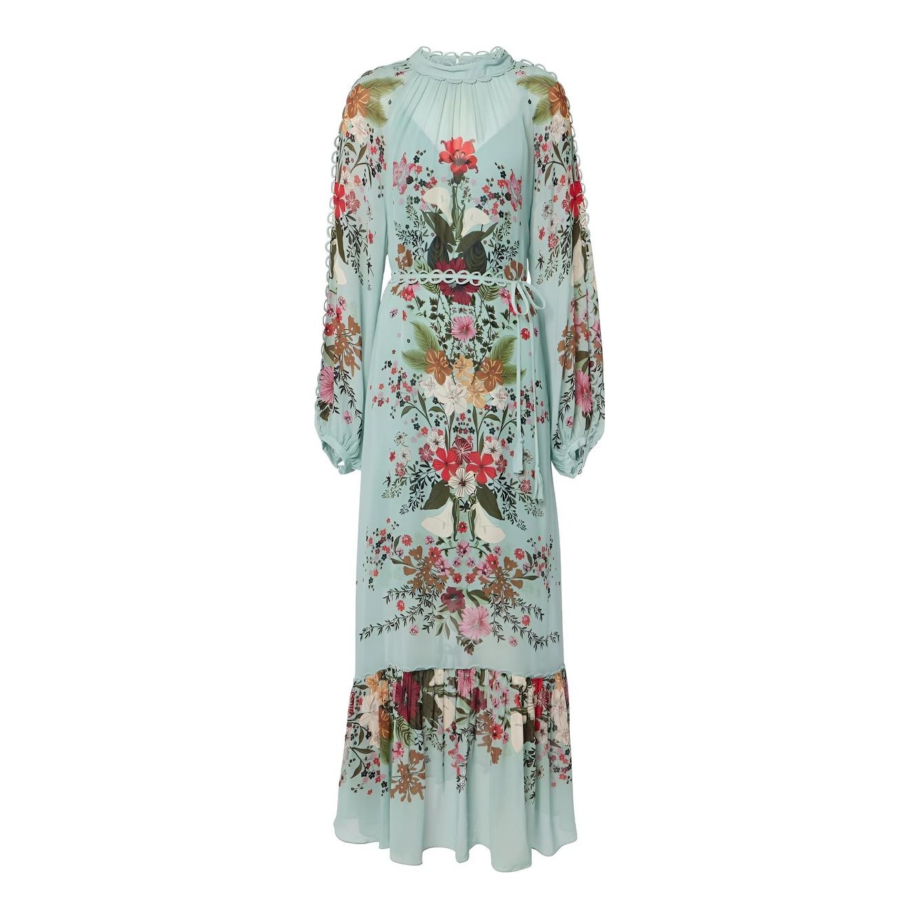 Leo Lin | Katrina Petal Butterfly-Sleeve Linen Blend Midi Dress