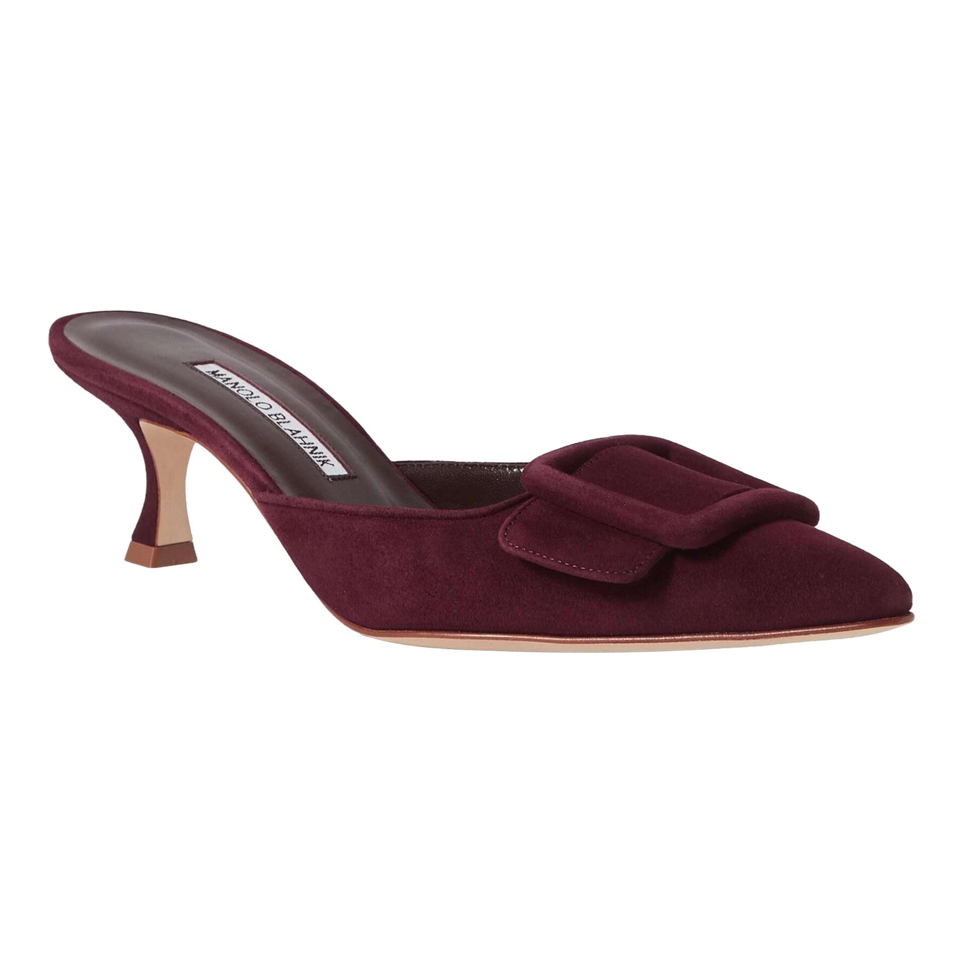 Manolo Blahnik | Maysale Croco Buckle Mule Pumps