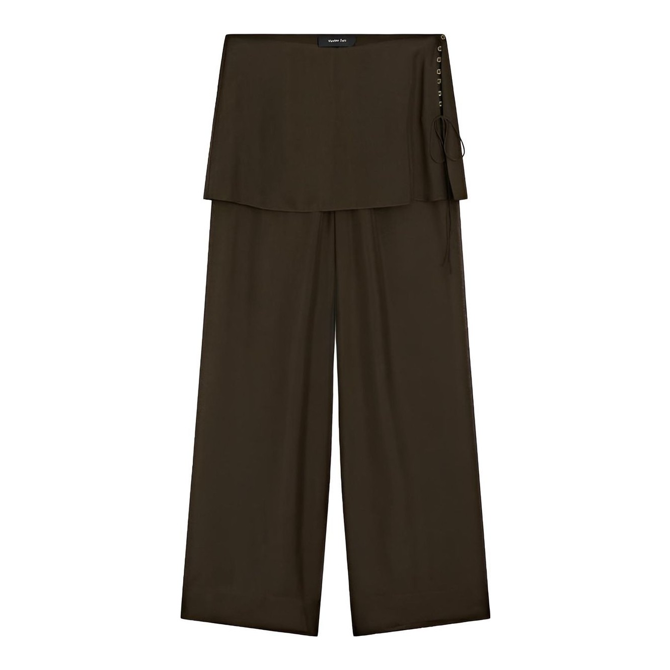 Massimo Dutti | Flowing Contrast 100% Silk Trousers
