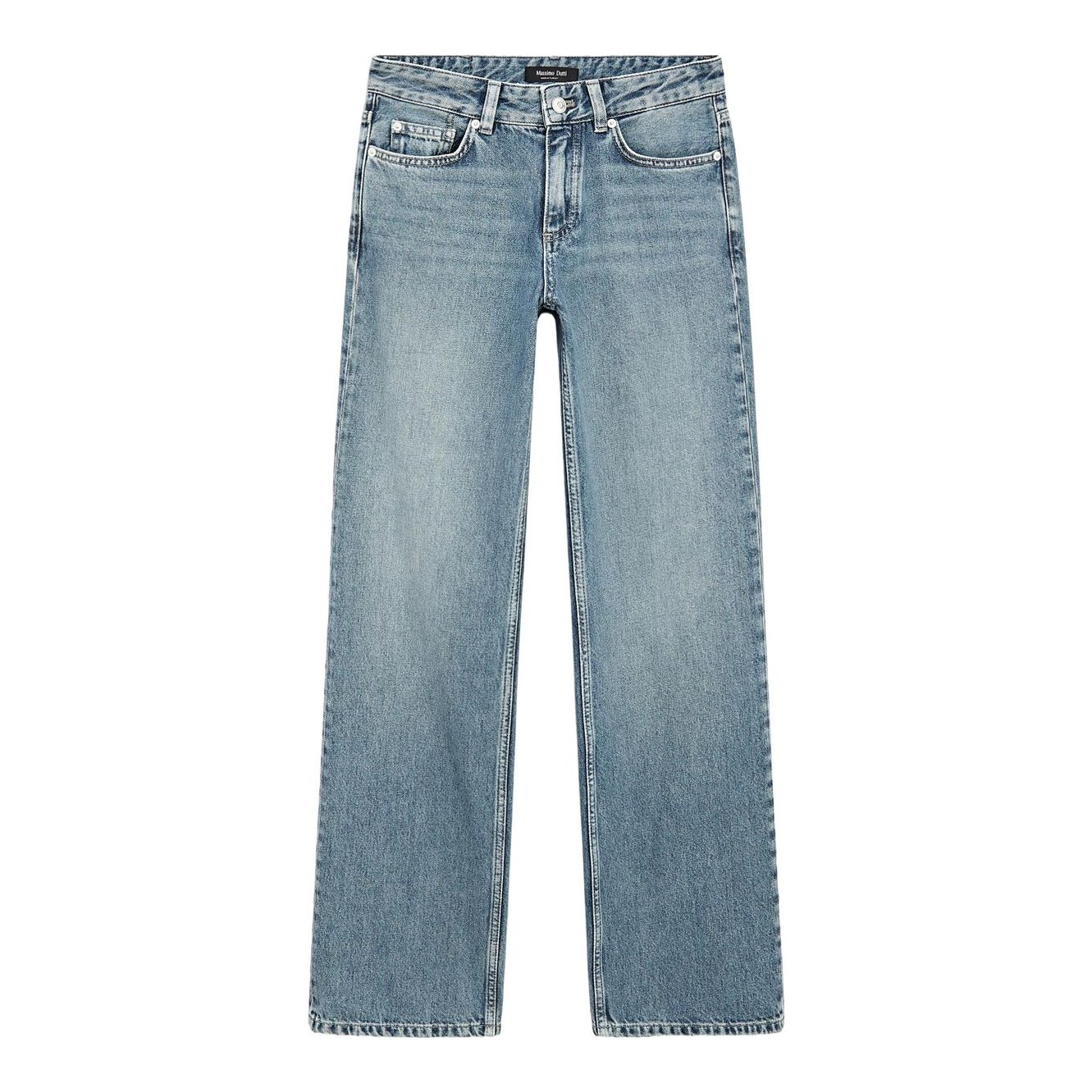 Massimo Dutti | Mid-Rise Wide-Leg Full Length Jeans