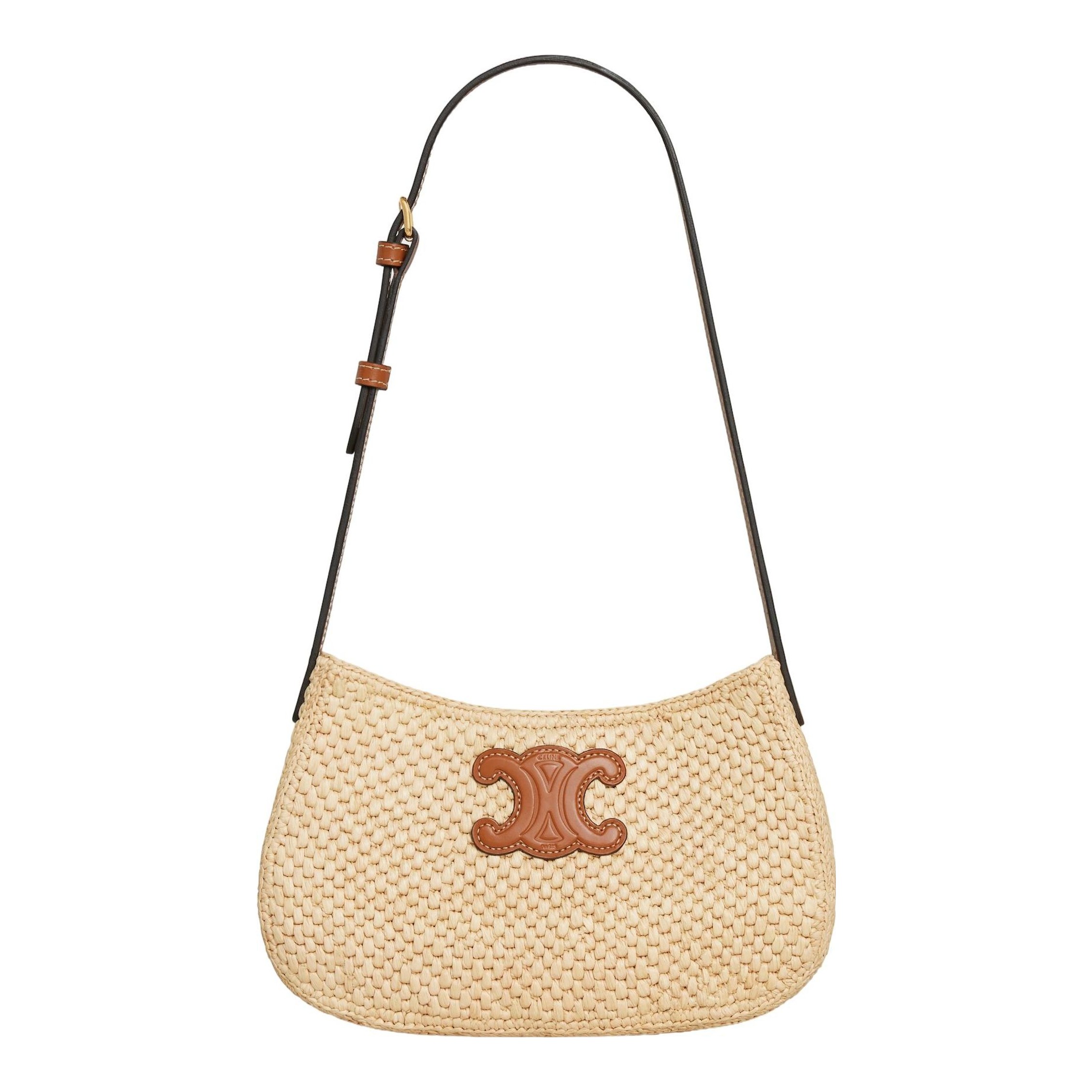 Celine | Raffia Calfskin Triomphe Nano Panier