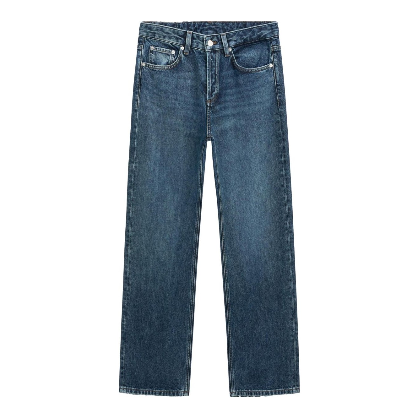 【Massimo dutti】メタリックエフェクトワイドジーパン Massimo Dutti | Mid-Rise Wide-Leg Metallic-Effect Jeans