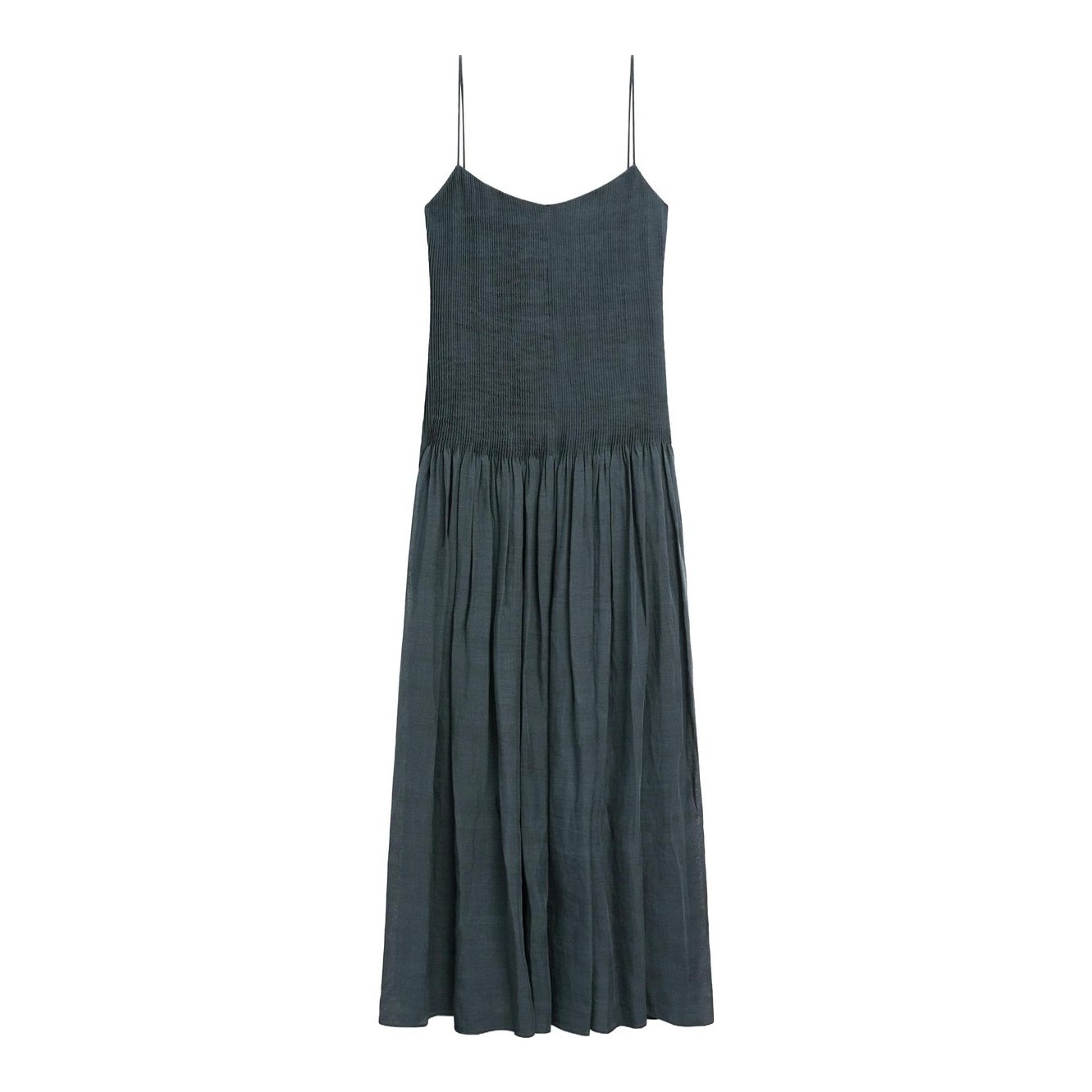 Massimo Dutti | Long Contrast Pleated Dress