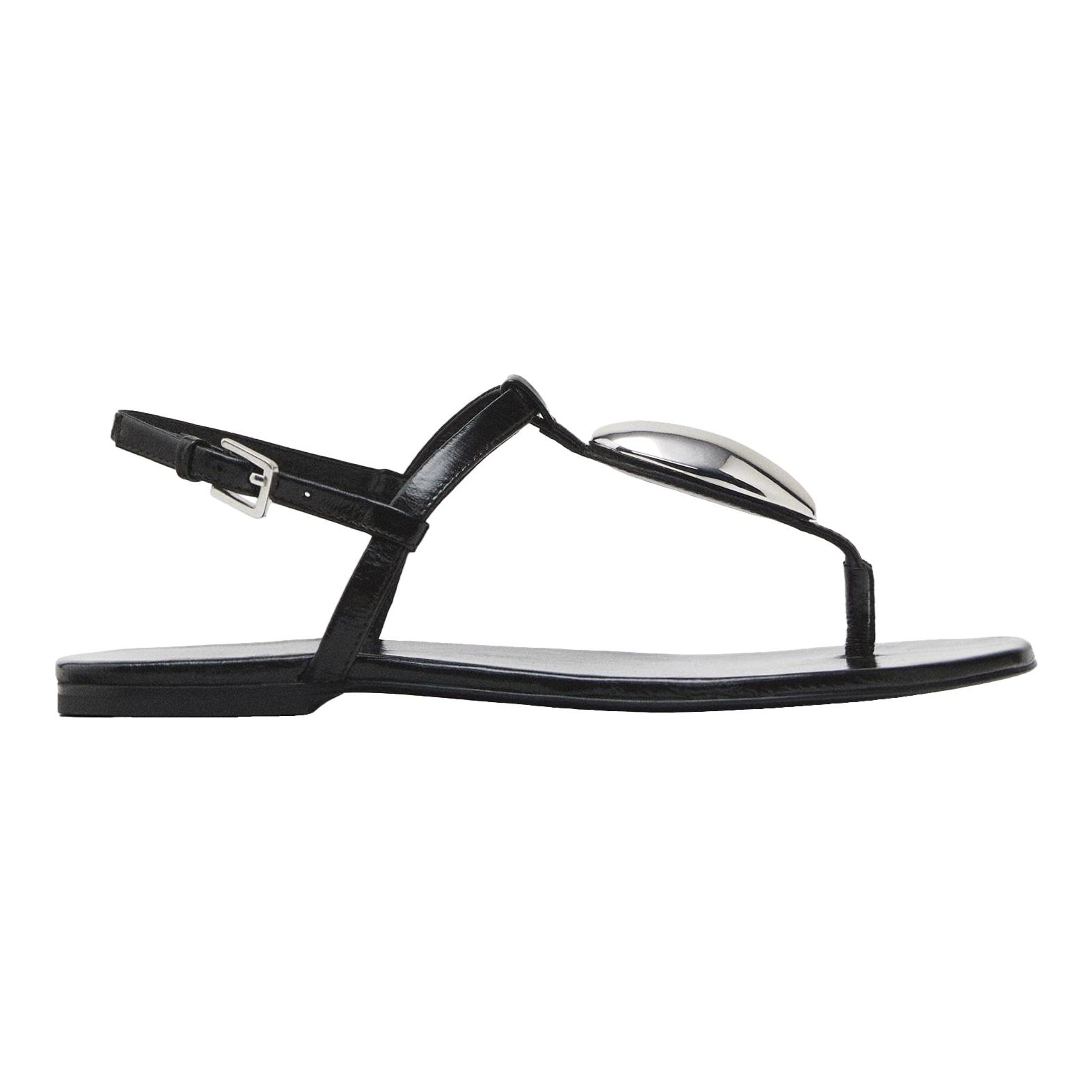 サンダル・ミュール Massimo Dutti ring detail Leather sandals TF5D0145 Massimo Dutti | Leather Sandals With Ring Detail