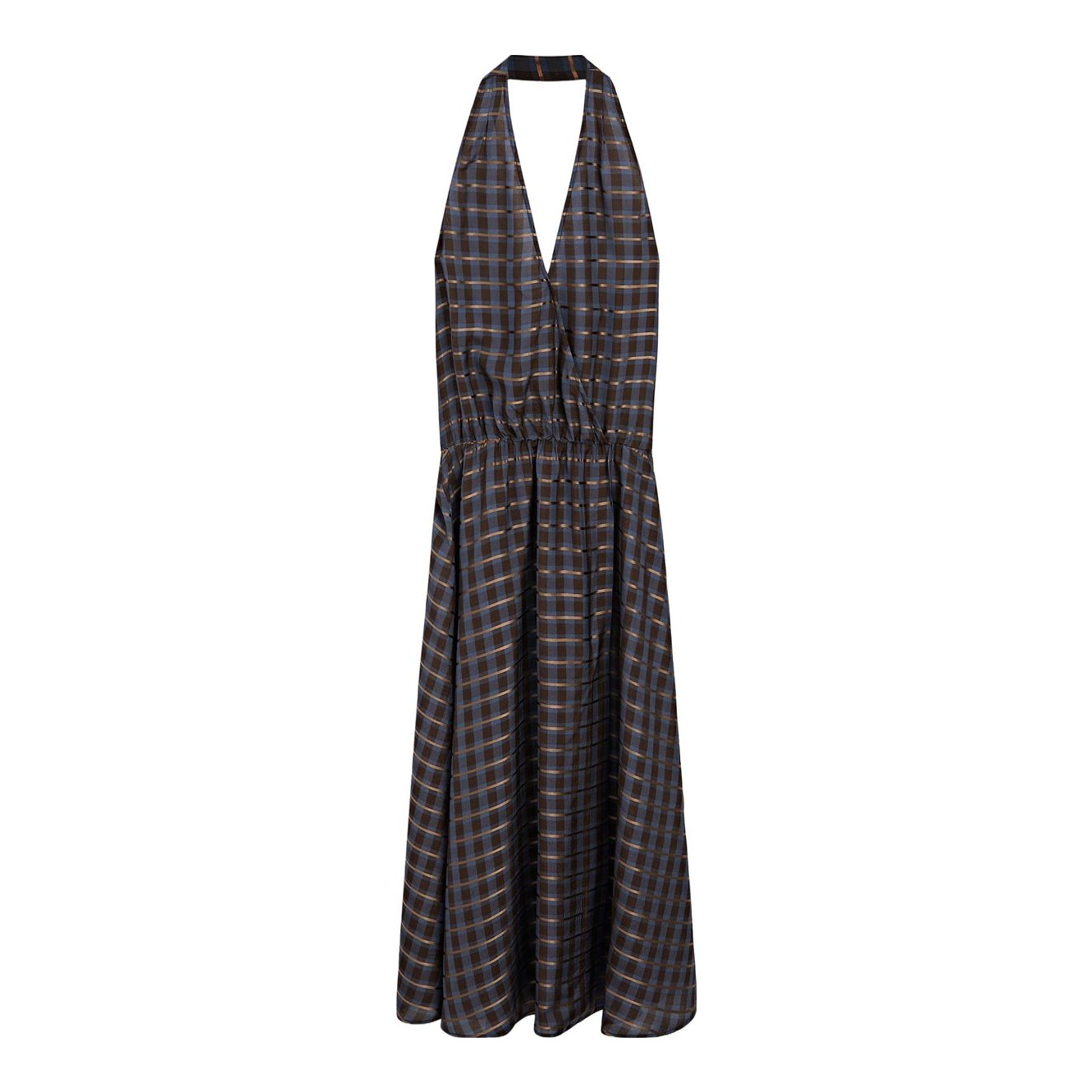 ★Massimo Dutti★ Contrast pleated long one-piece Contrast pleated long dress · White · Caps And Hats