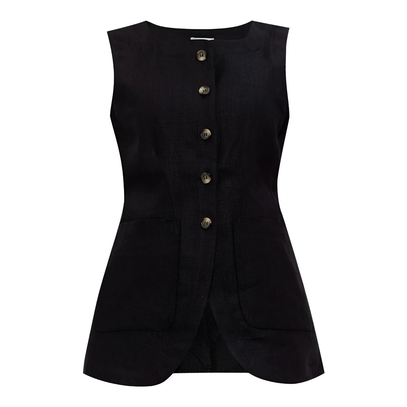 Emma　argue COCOON COAT  PADDING VEST Splendid x Cella Jane Blog Woven V-Neck Sleeveless Tie Waist