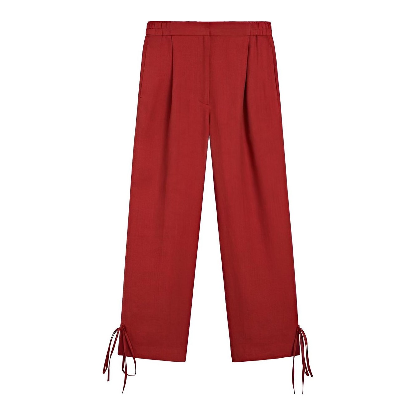 Massimo Dutti | Flowing Contrast 100% Silk Trousers