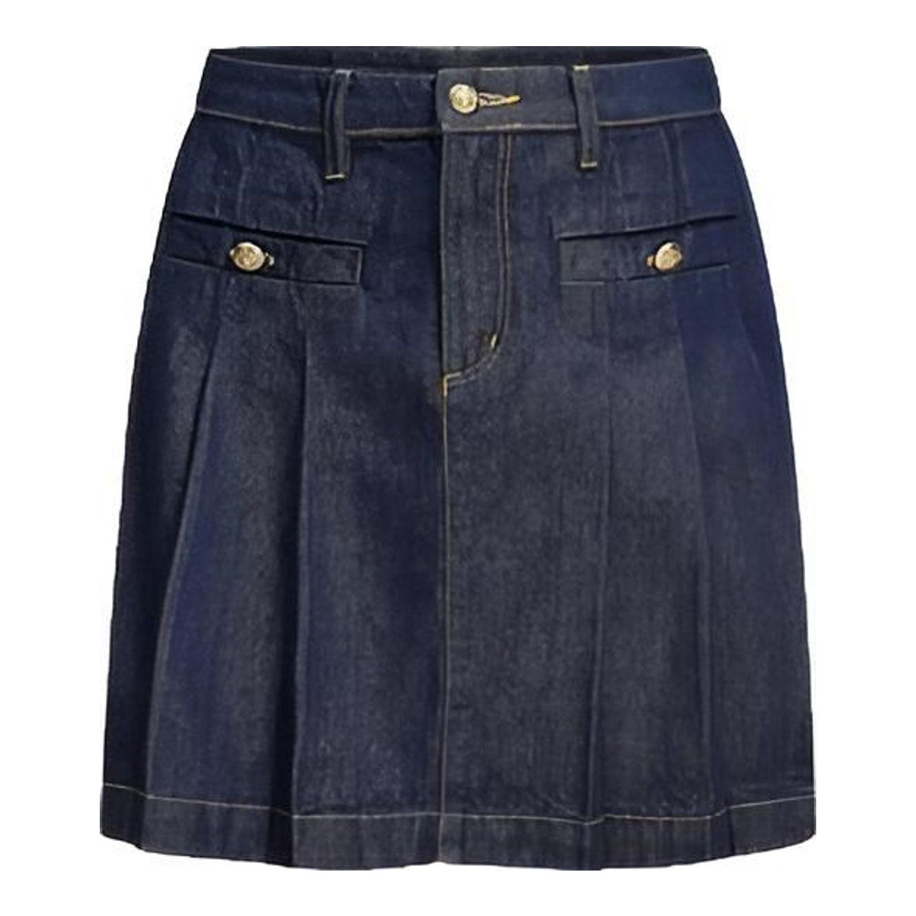 Massimo Dutti | Denim Midi Skirt With Box Pleats