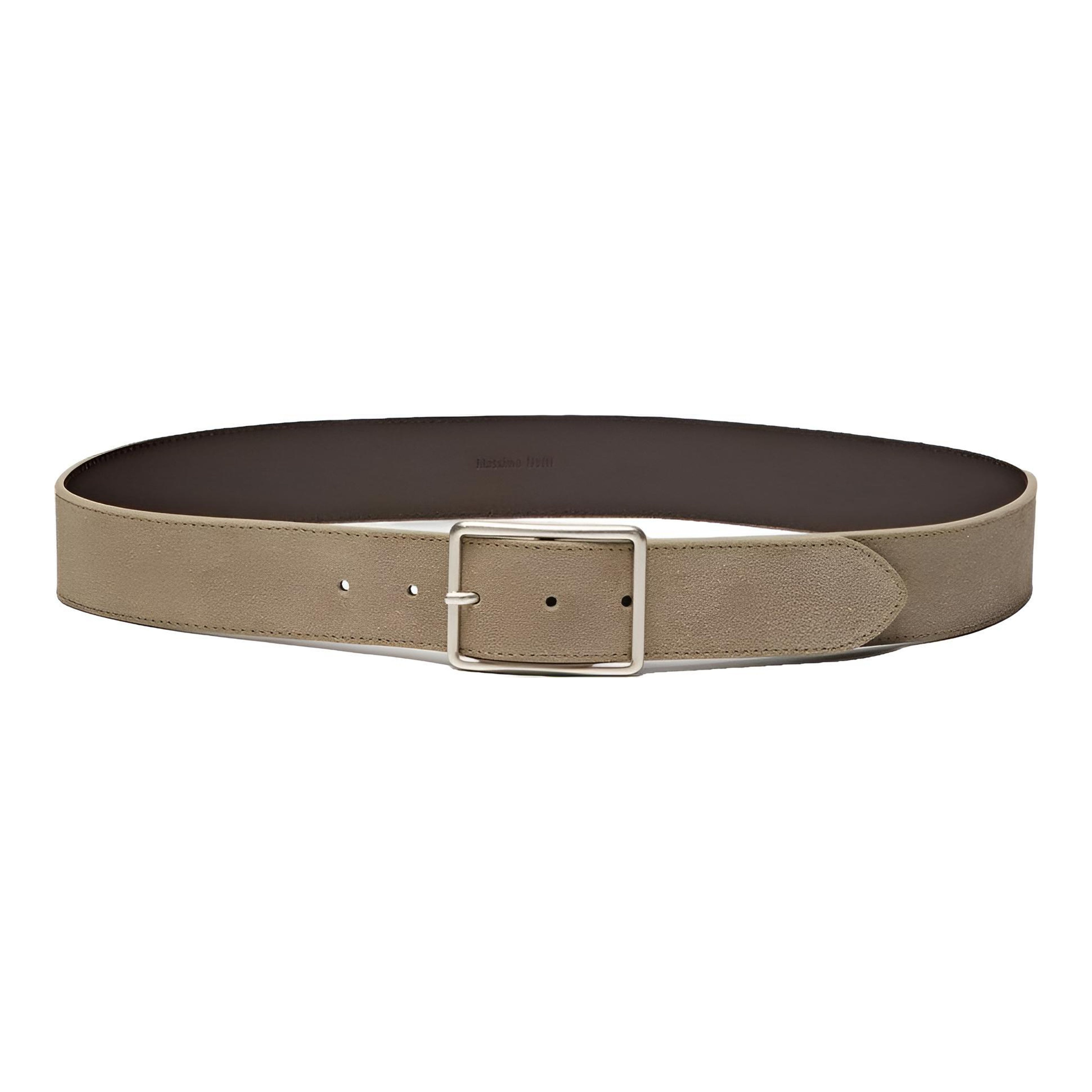 Massimo Dutti | Oval Buckle Belt In Nubuck Leather