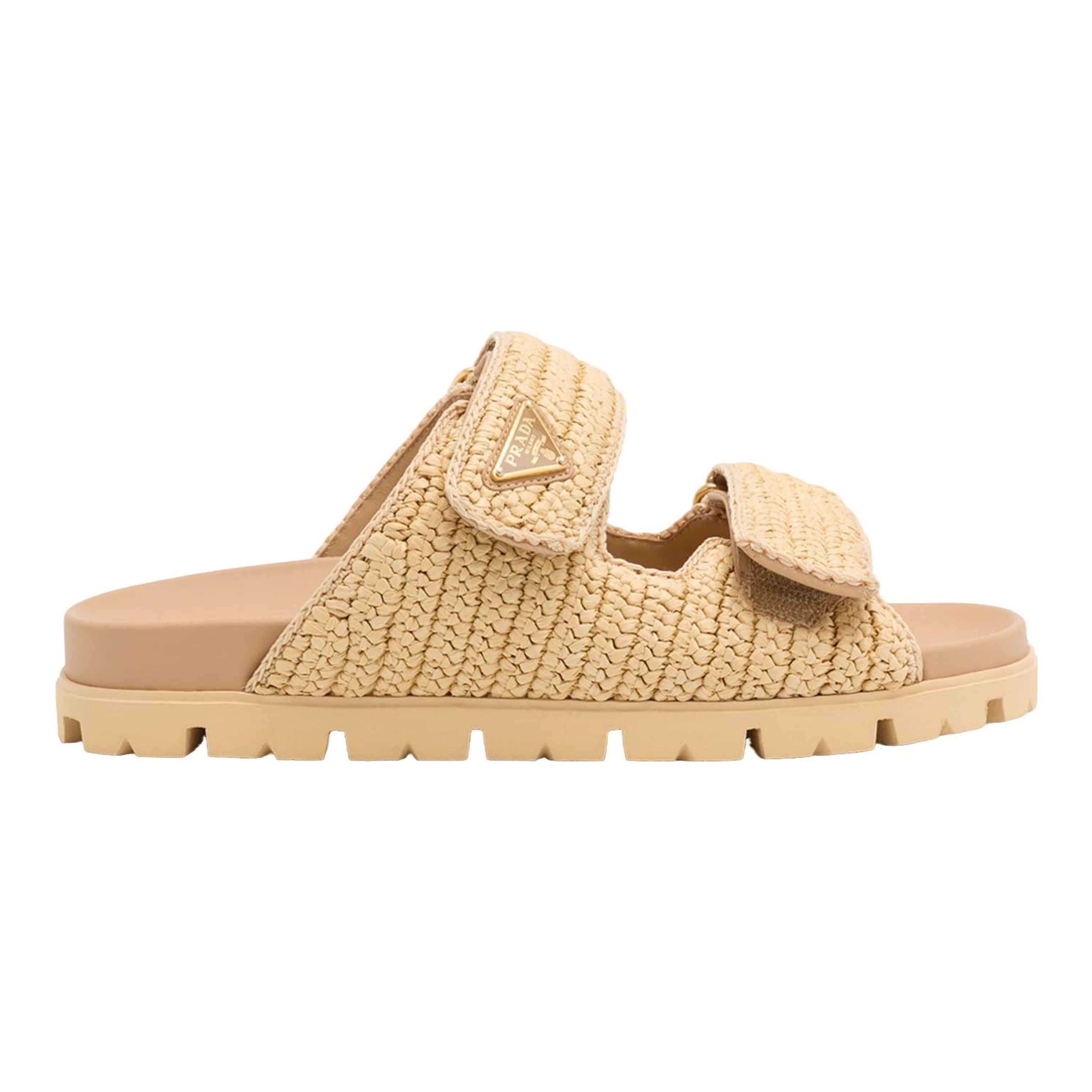Prada | Woven Raffia Sandals