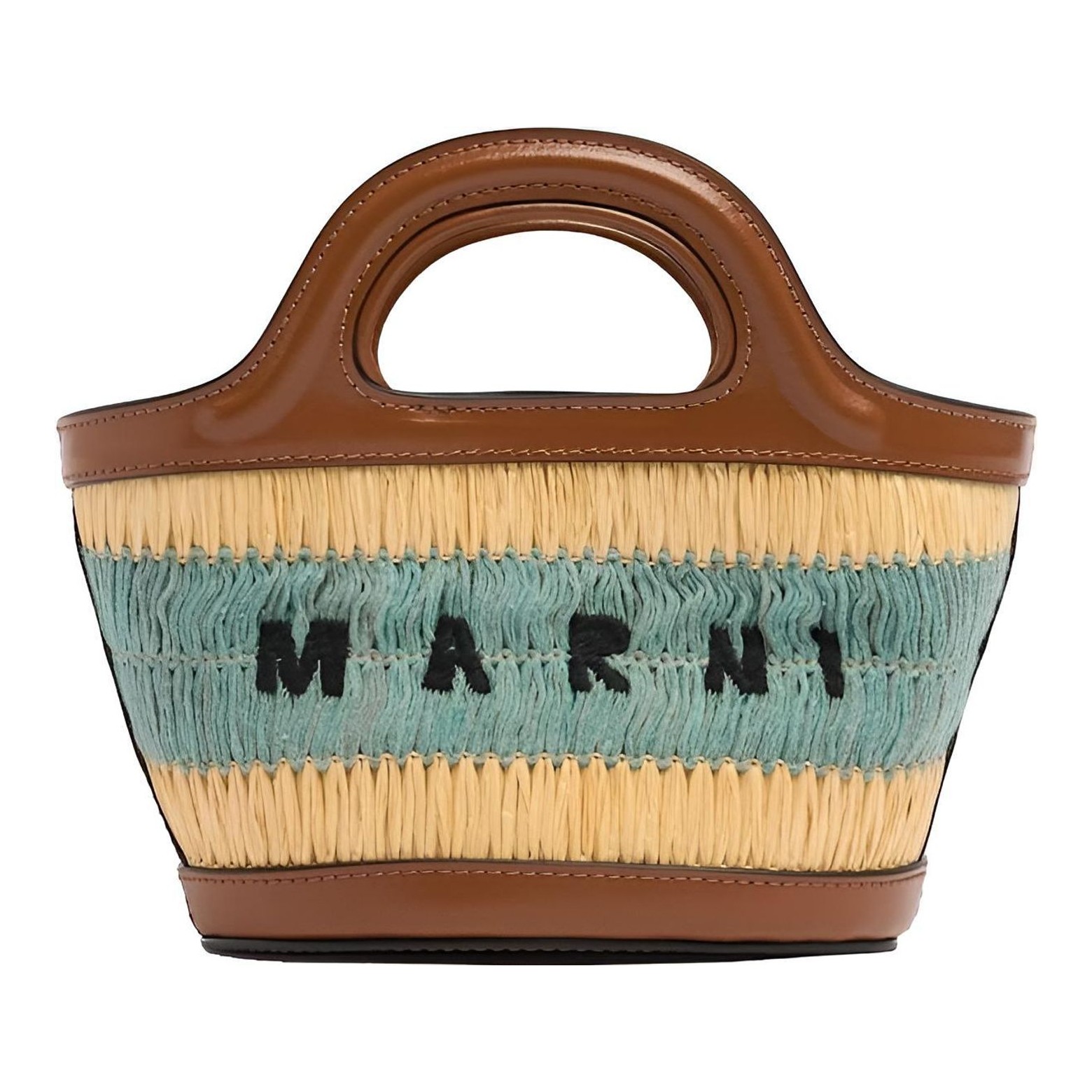 Marni | Small Logo Raffia Effect Tote Bag