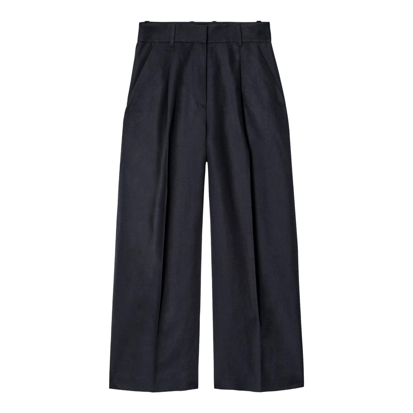 Massimo Dutti | Flowing 100% Linen Pleated Trousers