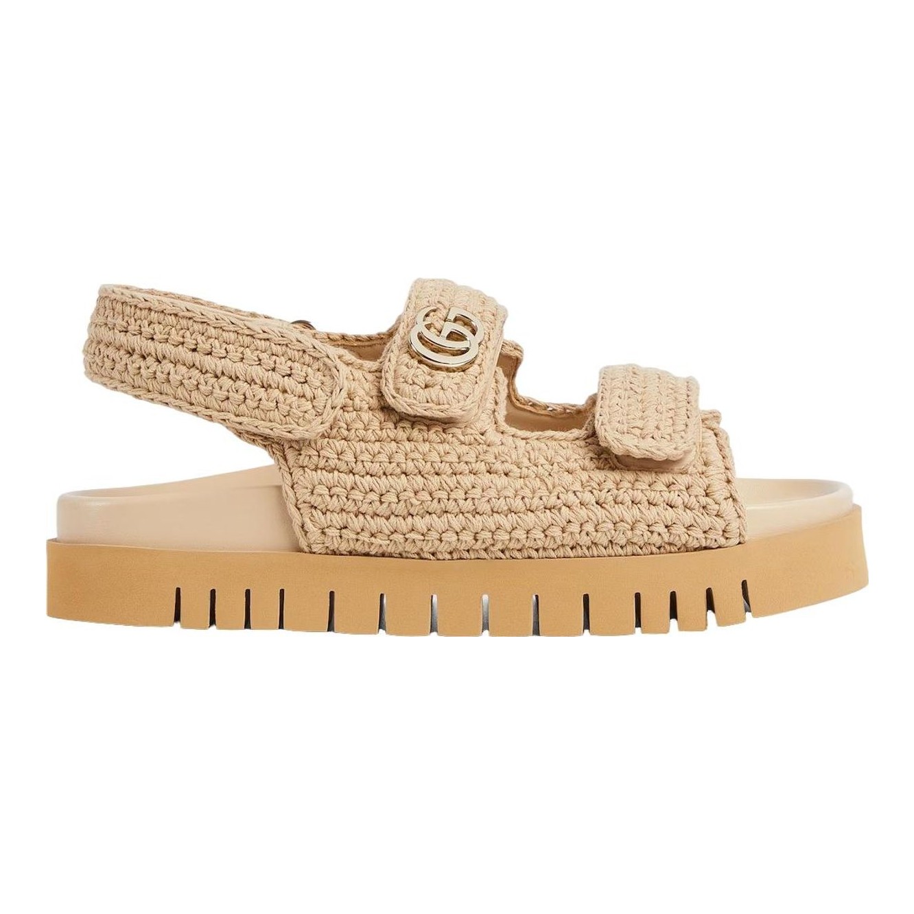 ✨エレガント❣️✨GUCCI ベージュ ラッフルデザイン サンダル Gucci | Double G Raffia Sandals