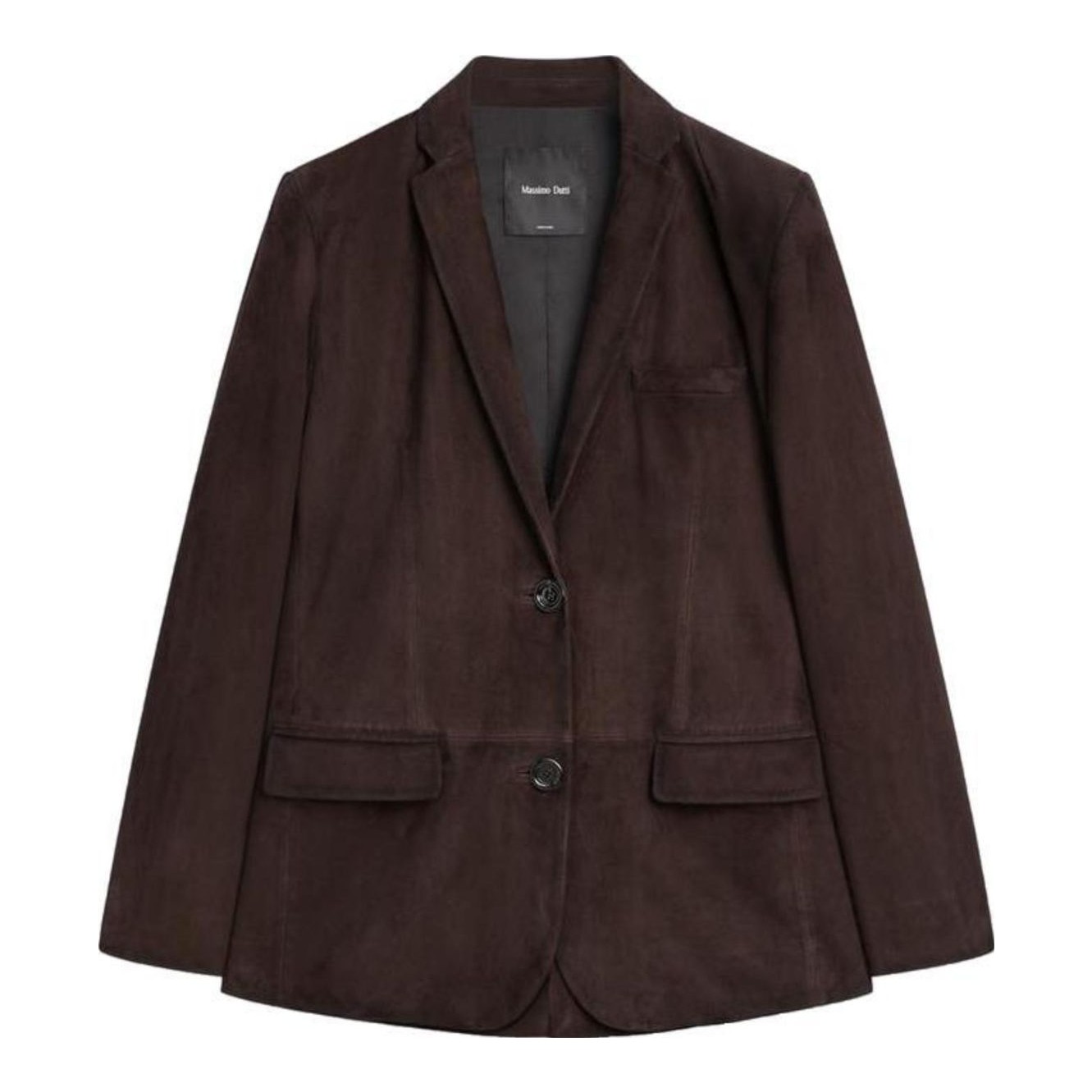 Massimo Dutti | Straight Fit Suede Leather Blazer