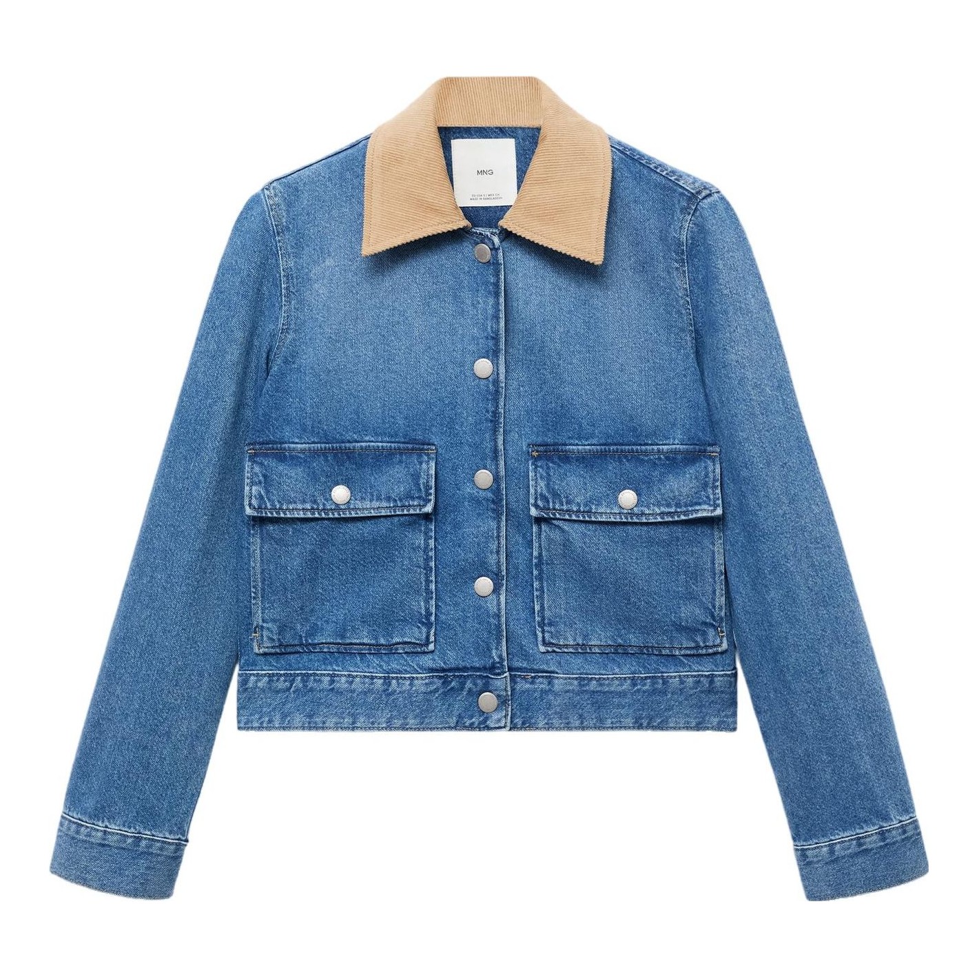 〈LANDS' END〉corduroy collar denim jacket Men's Blanket Lined Denim Jacket With Corduroy Collar