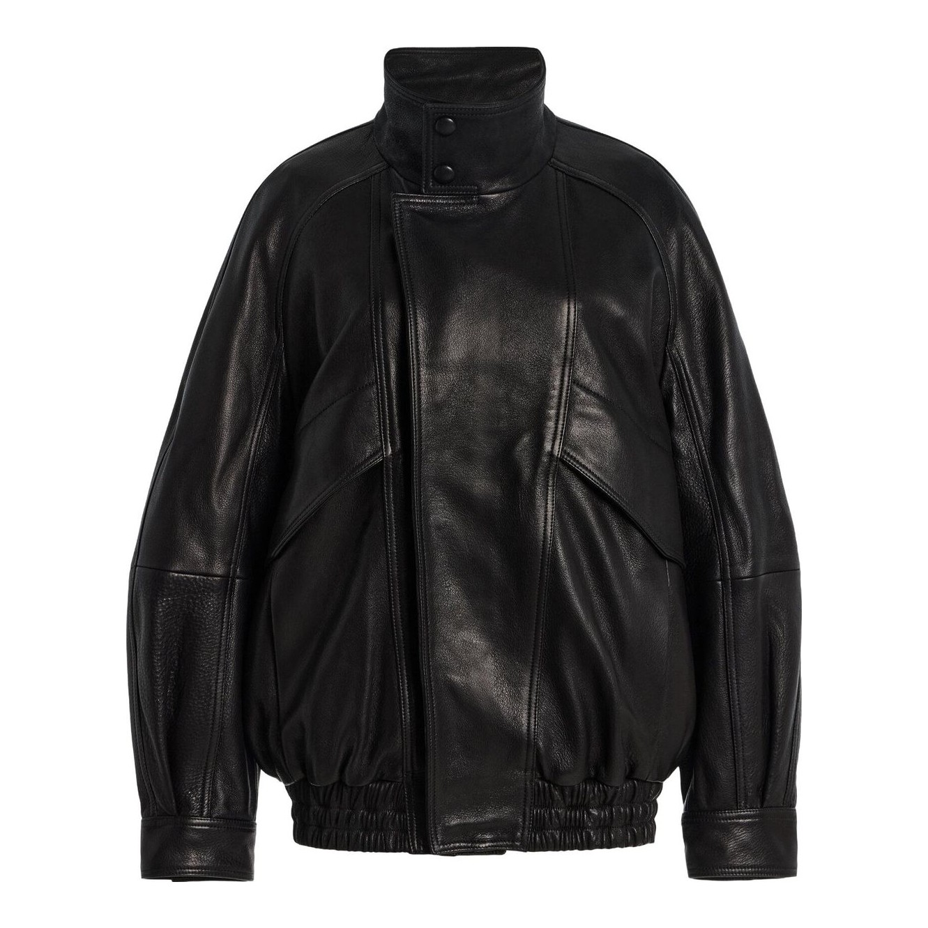 Nour Hammour | Layla scarf-detail leather jacket